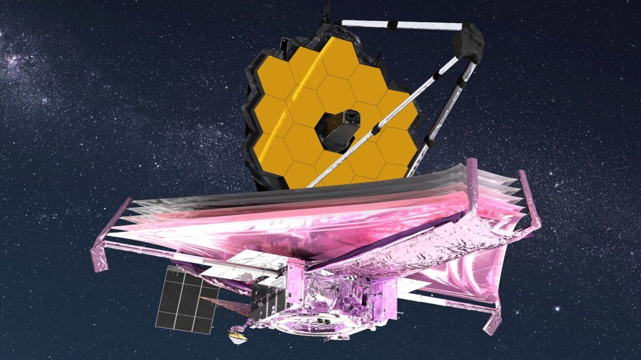 An illustration of the James Webb Space Telescope