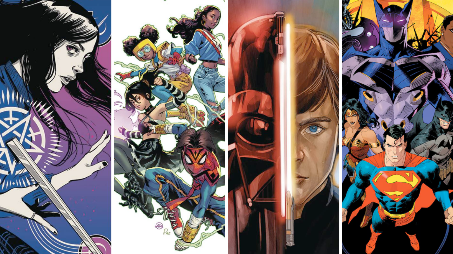 A composite of images from the cover of comics available on Free Comic Book Day 2024.