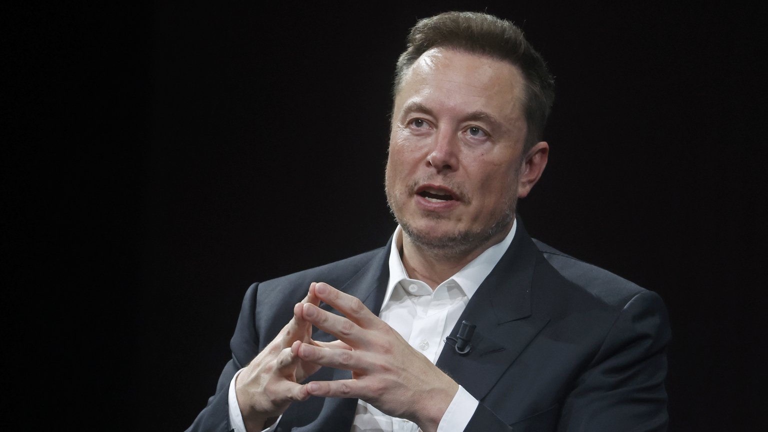 Elon Musk attends the Viva Technology conference dedicated to innovation and startups at the Porte de Versailles exhibition centre on June 16, 2023 in Paris, France.