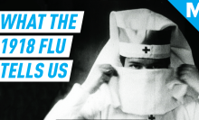 archival photo of a nurse during the 1918 flu pandemic