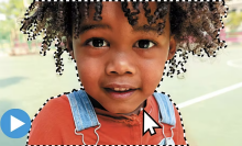 Photo of child being edited in Adobe Photoshop Elements