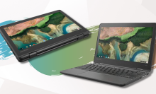 lenovo 300e chromebook in laptop and tablet form