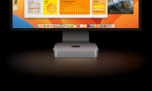 Apple M2 Mac mini and display on desktop 