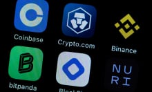 Coinbase and Binance apps on mobile device