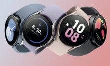 Four Samsung Galaxy Watch 5 devices