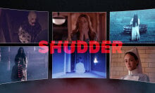 A group of scary images from different horror films are shown in a collage, with the word "Shudder" at the centre.