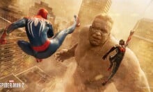 Peter and Miles fighting Sandman in 'Marvel's Spider-Man 2'