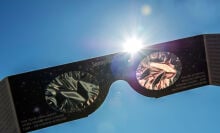 Spectator viewing an eclipse