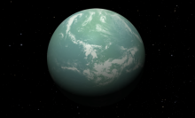 An artist's conception of a super-Earth.