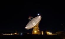 The 230-foot (70-meter) Goldstone Solar System Radar antenna dish in the California desert that imaged the recent asteroid flyby.