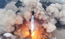 SpaceX's Starship lifting off on fourth test flight