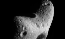 Eros, a large and elongated asteroid in our solar system.