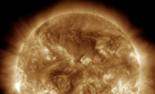 The sun, nearing solar maximum, is producing lots of solar flares and other types of space weather.