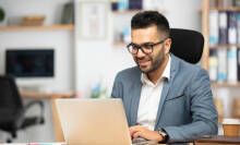 Man working on a laptop