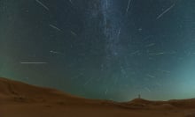 Long exposure photo of the Perseids in 2023