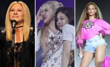 A triptych of Barbra Streisand, BLACKPINK, and Beyoncé