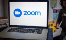 The Zoom Video Communications Inc. logo on a laptop computer