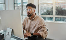 Person working on a computer