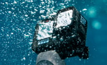 gopro hero13 black camera underwater with air bubbles