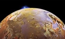 Jupiter's moon Io, a world teeming with volcanoes.