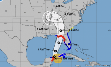 NOAA's cone model for Tropical Storm Helene