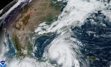 Hurricane Helene as seen on NOAA satellite imagery on Sept. 25, 2024.