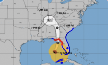 NOAA's cone model for Tropical Storm Helene