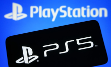 In this photo illustration, PlayStation 5 (PS5) logo is seen on a smartphone screen.