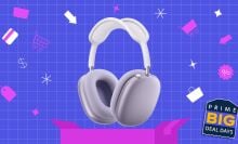 apple airpods max 2 headphones on colored background; badge over image reads 'prime big deal days'