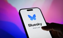 bluesky logo on a phone