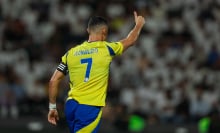 Cristiano Ronaldo of Al Nassr reacts