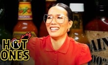 ali wong looking distressed in a still image from her hot ones video