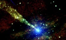 A jet shooting out of a Centaurus A's black hole accretion disk