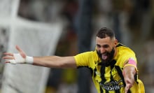 Karim Benzema of Al Ittihad celebrates after scoring