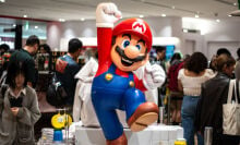 Mario statue at Nintendo store in Shibuya, Japan