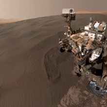 NASA's Curiosity rover beams home a selfie from a Martian sand dune