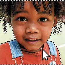 Photo of child being edited in Adobe Photoshop Elements