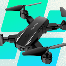 Black quadcopter drone graphic