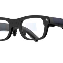 pair of thick black glasses