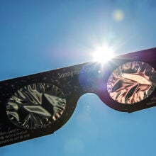 Spectator viewing an eclipse