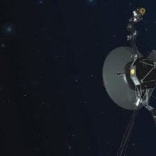 An artist's conception of a Voyager craft in deep space.