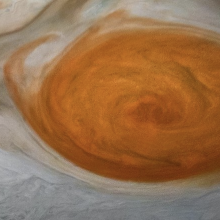 Jupiter's Great Red Spot as imaged by NASA's Juno spacecraft in 2019.