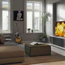 Sony TV in a gray living room