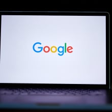 Google logo on laptop