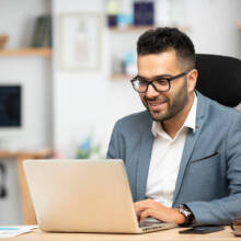 Man working on a laptop