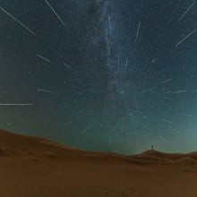 Long exposure photo of the Perseids in 2023