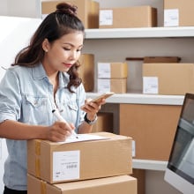 Women packing boxes