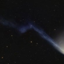 a comet tail zigzagging