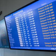 Flight delays on a Delta flight chart due to Crowdstrike outage