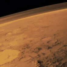 NASA's Viking 1 orbiter captured this view of Mars and its atmosphere in June 1976,